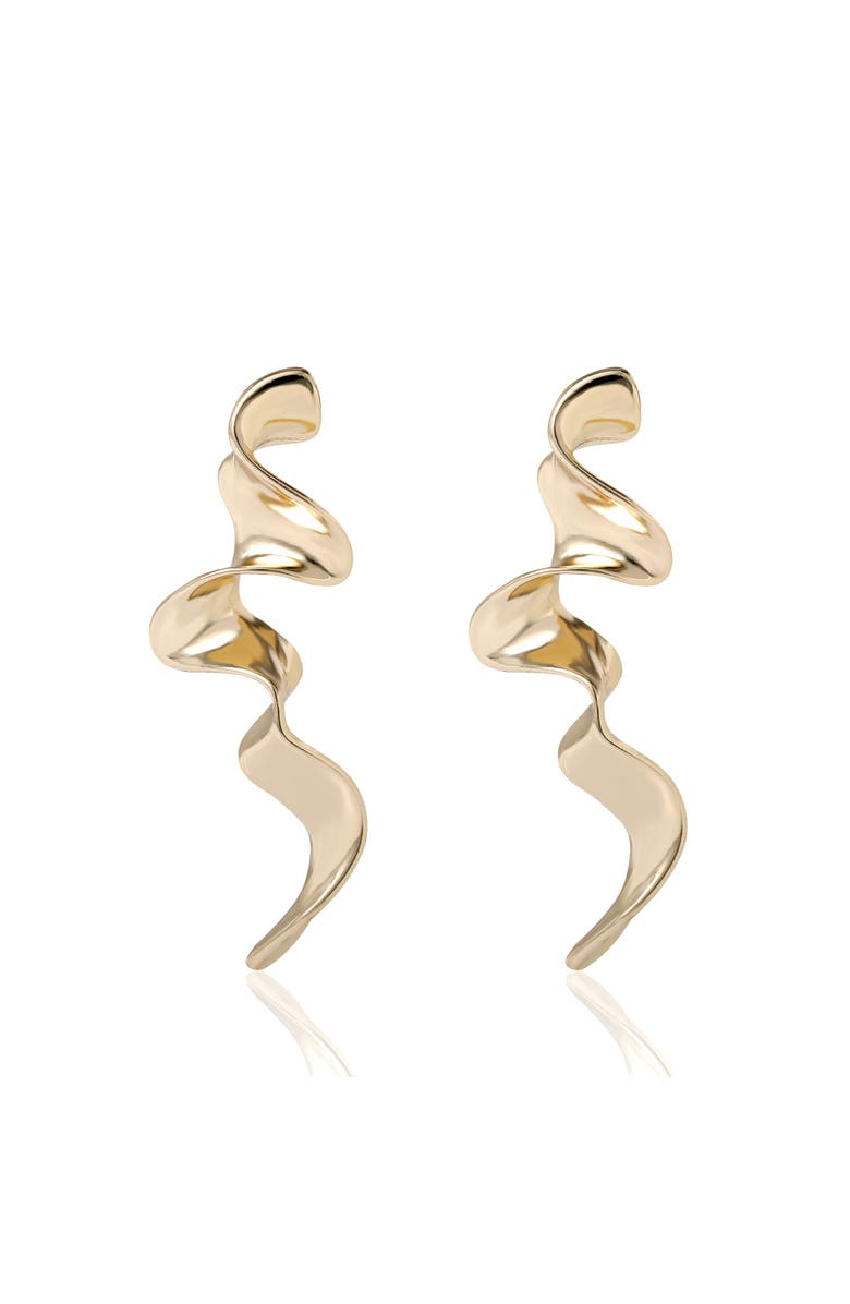 BCBG Gold-Tone Squiggle Earrings, Main, color, Gold