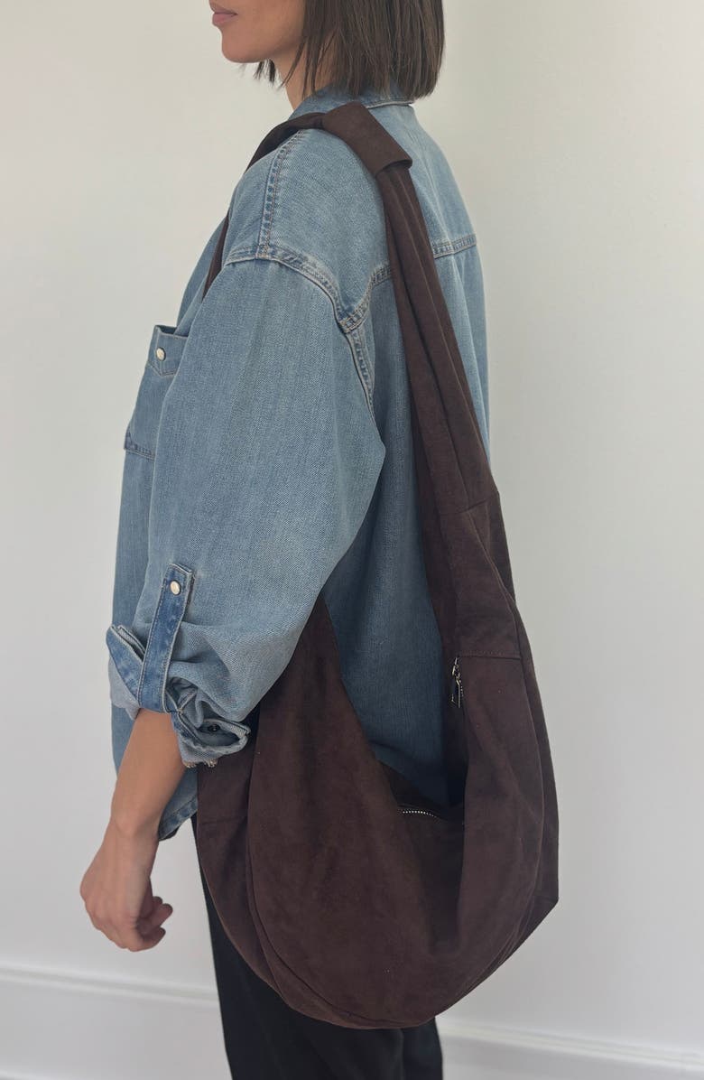 Adornia Faux Suede Crossbody Bag, Alternate, color, Brown