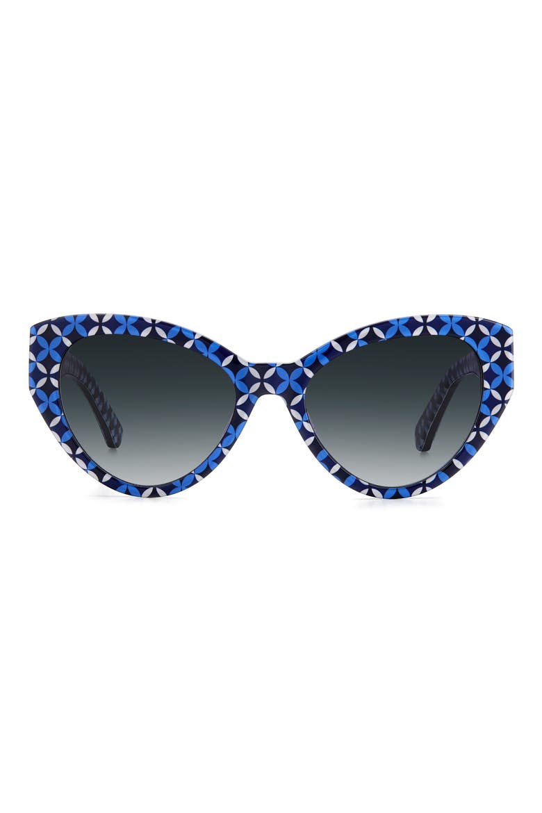 paisleigh 55mm gradient cat eye sunglasses, Main, color, BLUE GEO PATTERN/ GREY SHADED