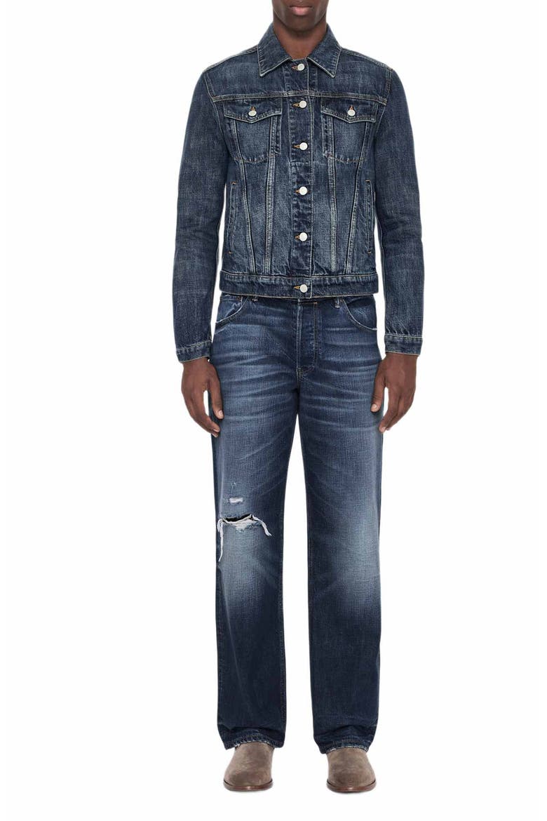 Loose Straight Leg Ripped Jeans, Alternate, color, DESTROY MID INDIGO