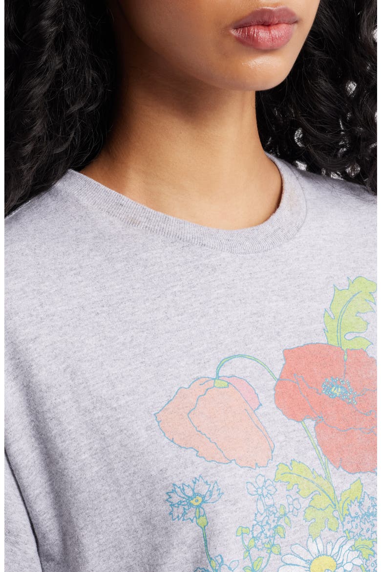 Flowers Cotton Graphic T-Shirt, Alternate, color, SPORT GREY