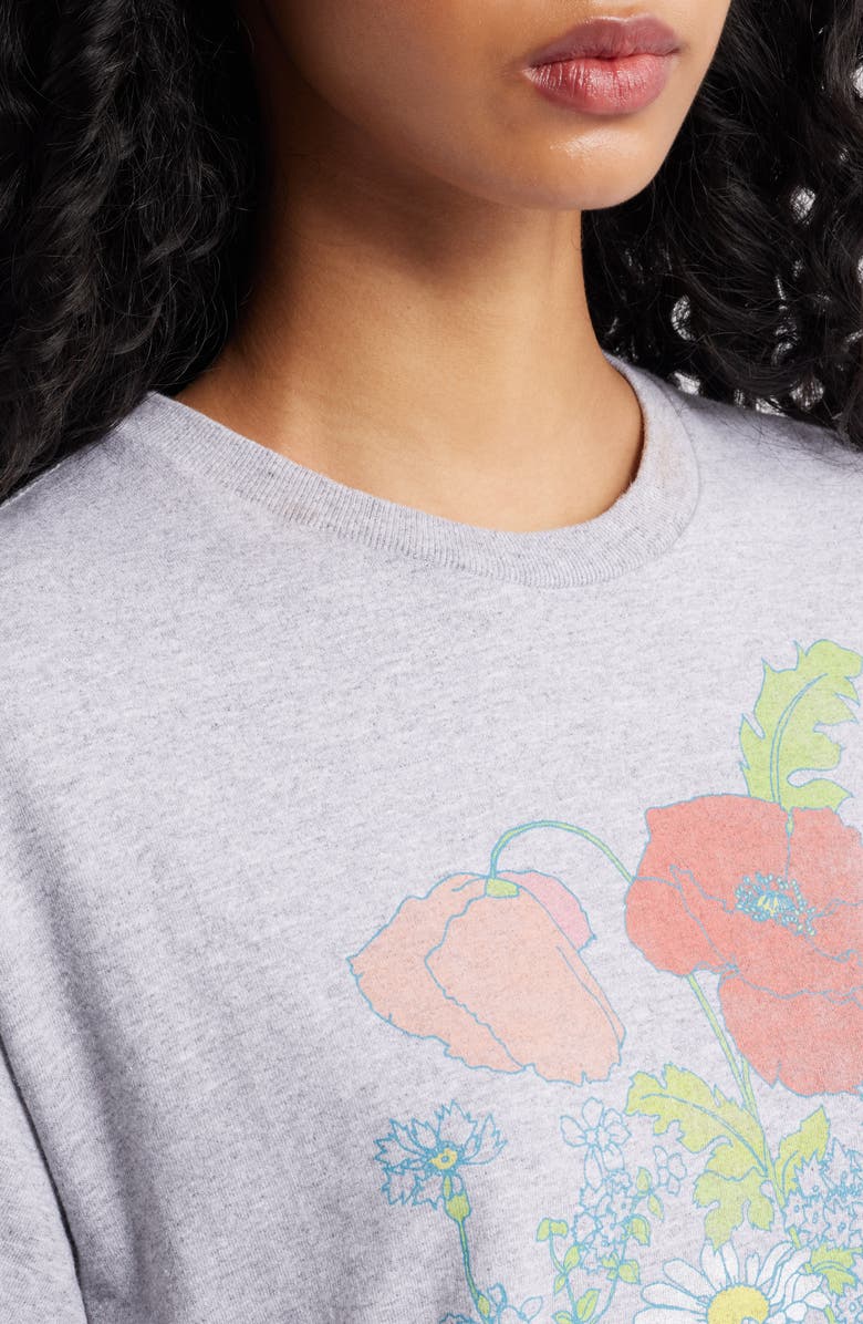 Junk Food Flowers Cotton Graphic T-Shirt, Alternate, color, Sport Grey
