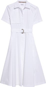 Burberry Tanya Belted Cotton Poplin Midi Shirtdress