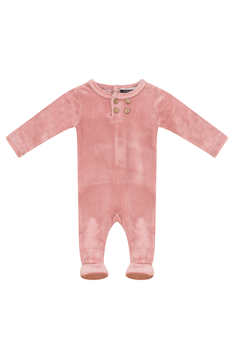 Whipped Cocoa Velour Front Button Romper, Main, color, Pink