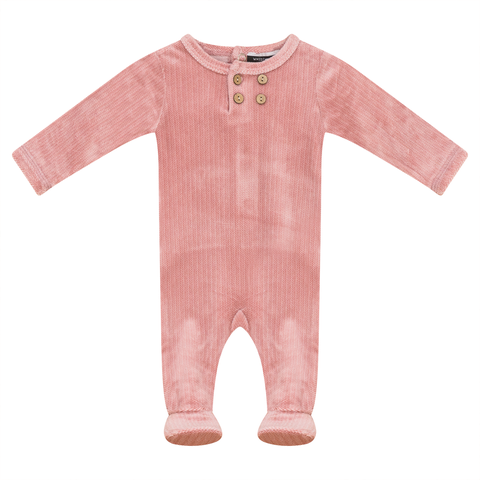 Velour Front Button Romper (Baby)