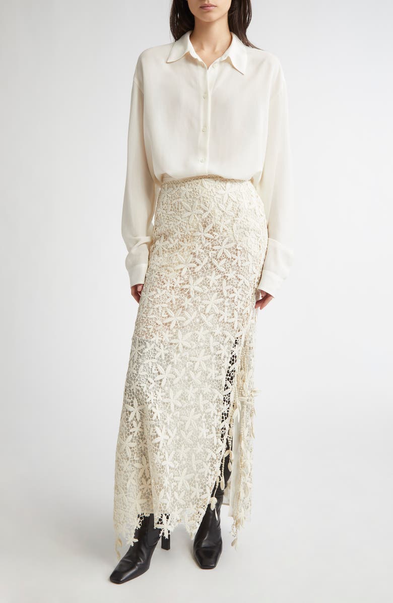 Guipure Lace Maxi Skirt