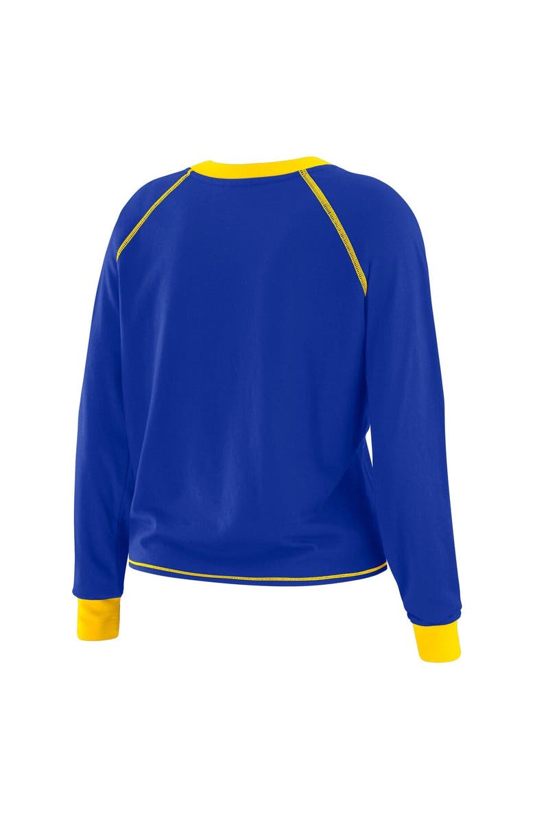 WEAR by Erin Andrews Women's WEAR by Erin Andrews Royal/Gold Los Angeles Rams Tie-Front Long Sleeve Top, Alternate, color, Royal