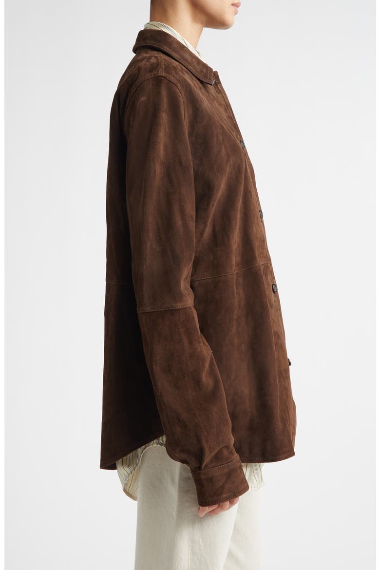 Soft Suede Overshirt, Alternate, color, BARK