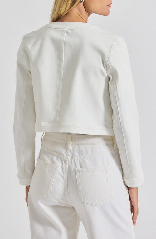 Derek Lam 10 Crosby Penny Crop Stretch Denim Jacket In White