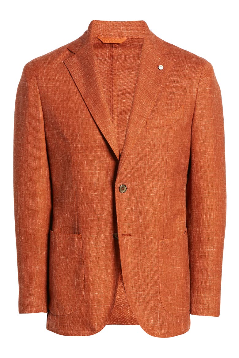 Trim Fit Solid Wool Blend Sport Coat, Alternate, color, ORANGE