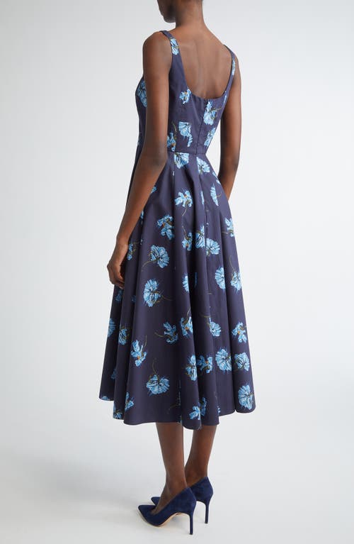 EMILIA WICKSTEAD EMILIA WICKSTEAD MONA FLORAL COTTON POPLIN MIDI SUNDRESS