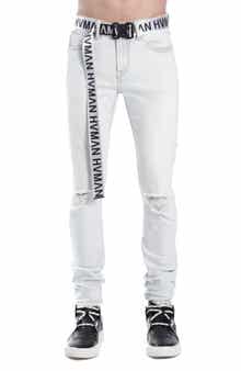 HVMAN Strat Belted Super Skinny Jeans