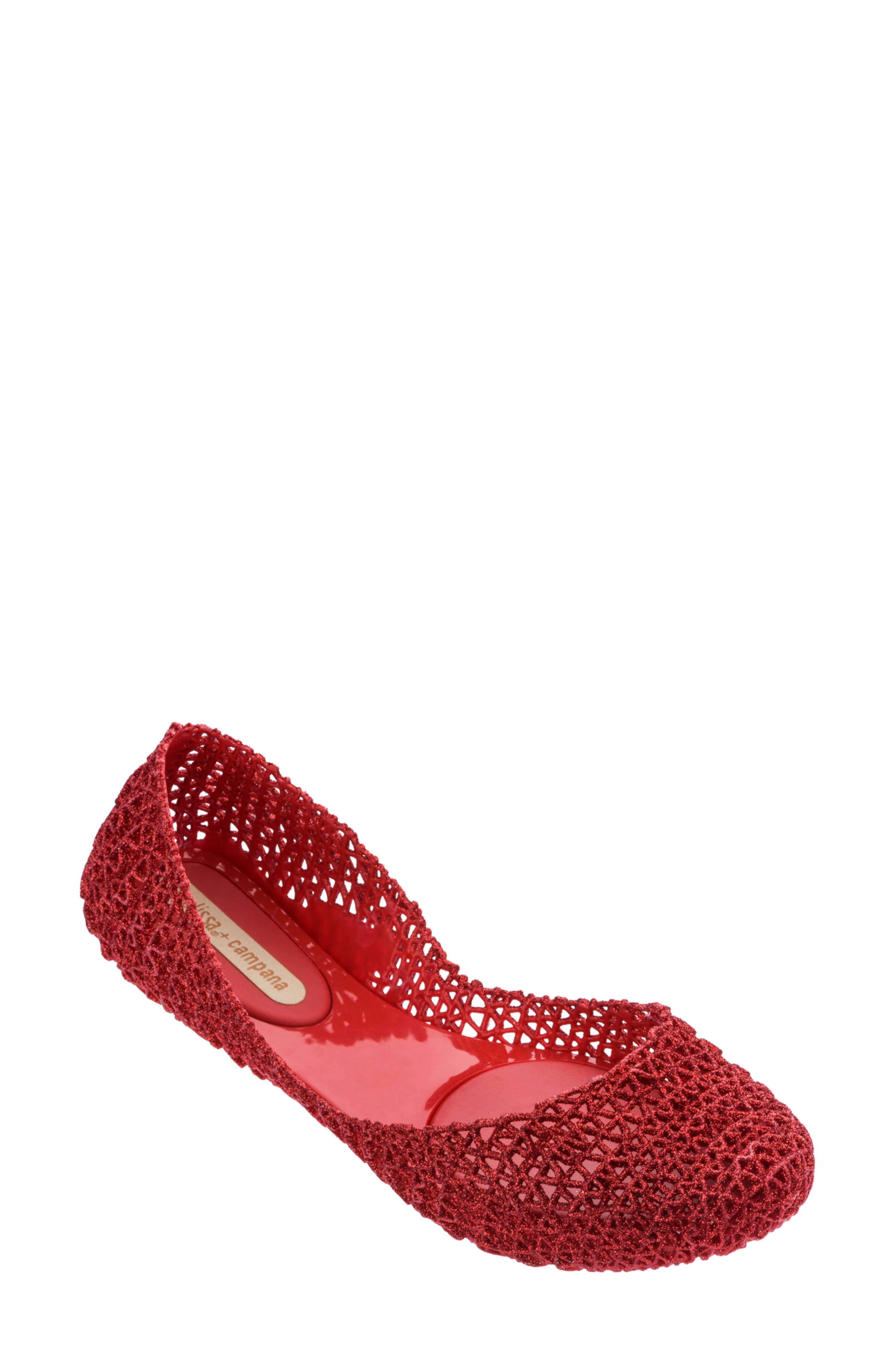 Campana Papel VII Jelly Flat, Main, color, RED GLITTER