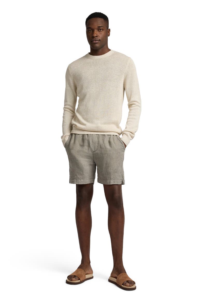 Silk Linen Long Sleeve Crewneck Sweater, Main, color, Taupe