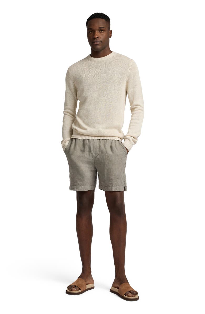 Onia Silk Linen Long Sleeve Crewneck Sweater, Main, color, Taupe