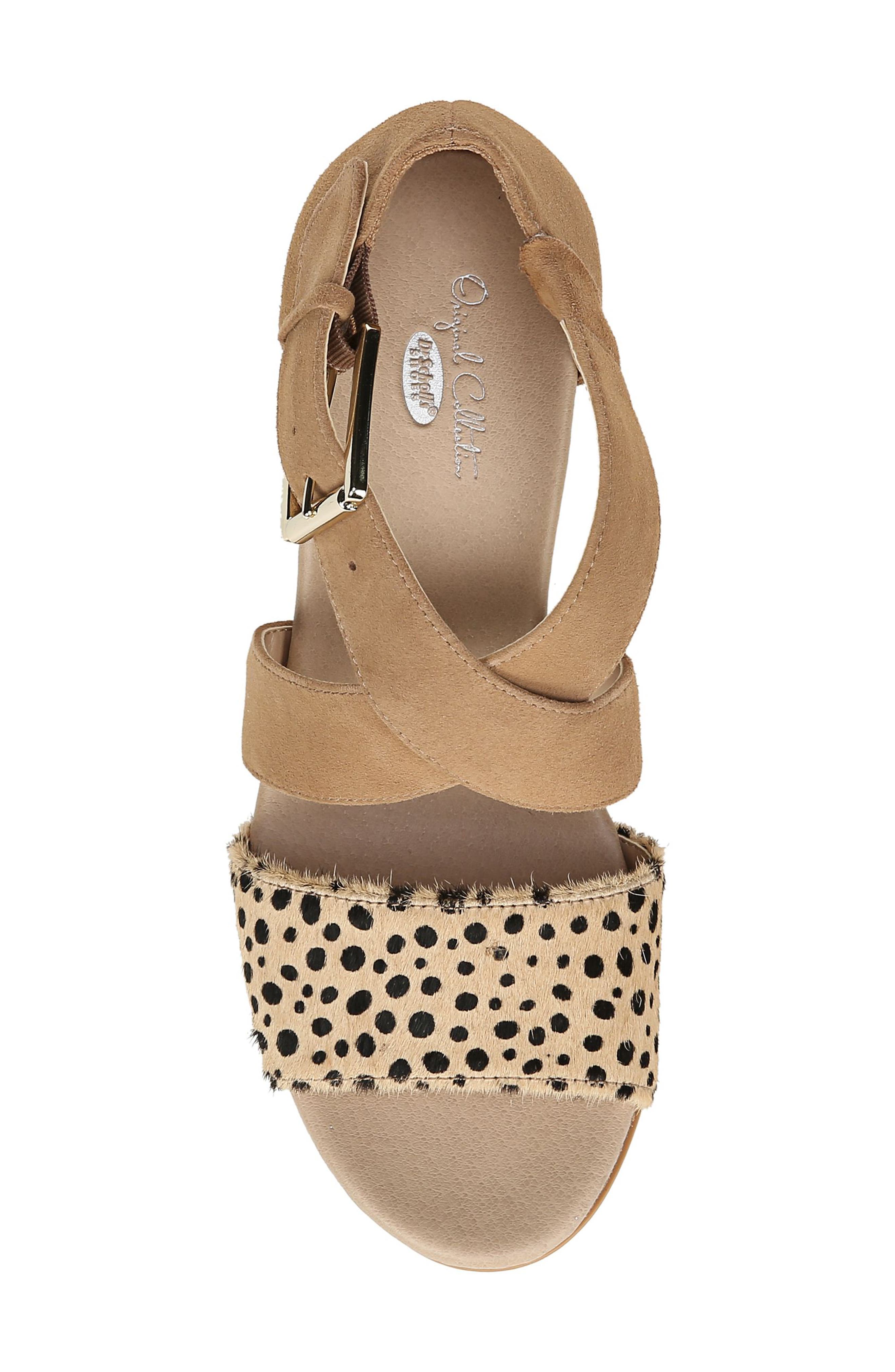 Sweet Escape Wedge Sandal, Alternate, color, NUDE LEATHER/ CALFHAIR