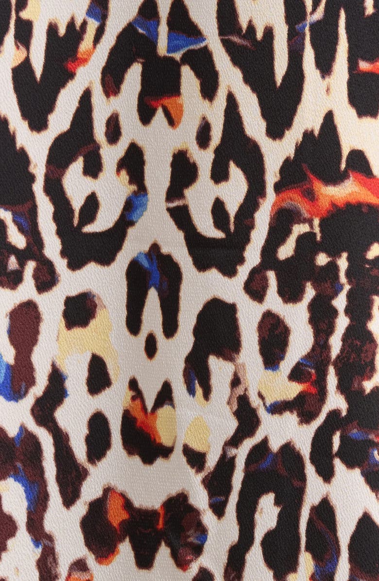 Tahari ASL Leopard Print Bow Neck Satin Top, Alternate, color, Sand Royal Leopard