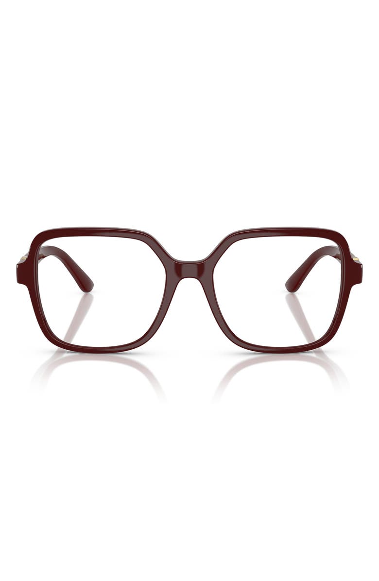 Dolce&Gabbana 53mm Square Optical Glasses, Main, color, Bordeaux