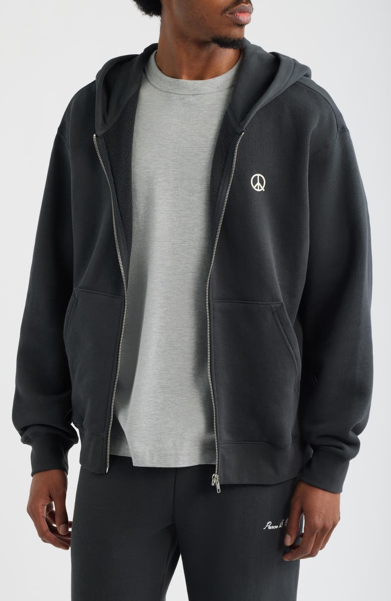 Museum of Peace & Quiet Wordmark Zip Hoodie, Main, color, Black