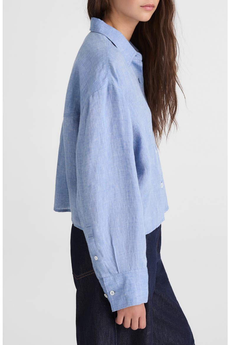 Alice Curved Yoke Shirt, Alternate, color, SUNFADED BLUE