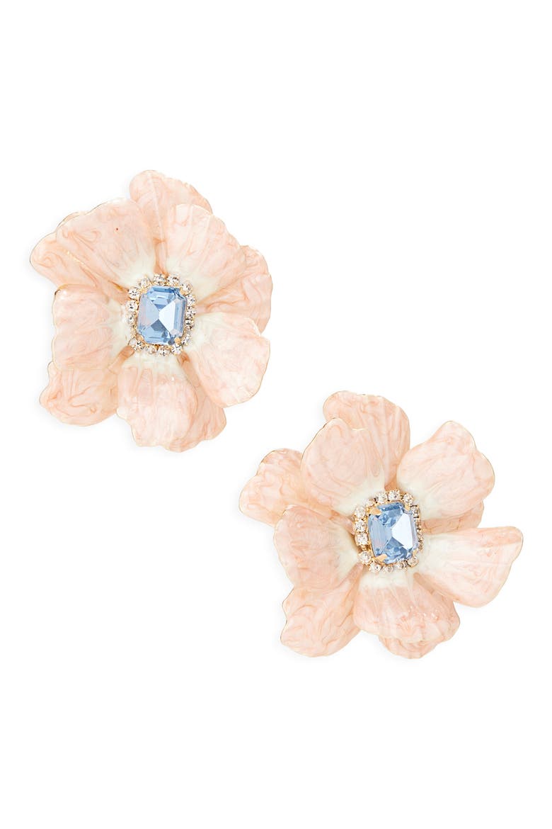 Flower Drop Earrings, Main, color, BLUSH/ BLUE