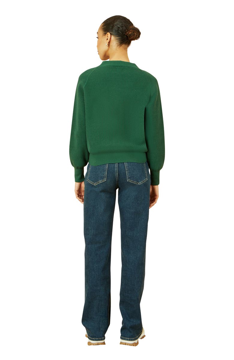 Yumi Knitted Stitch Detail Cardigan, Alternate, color, Green