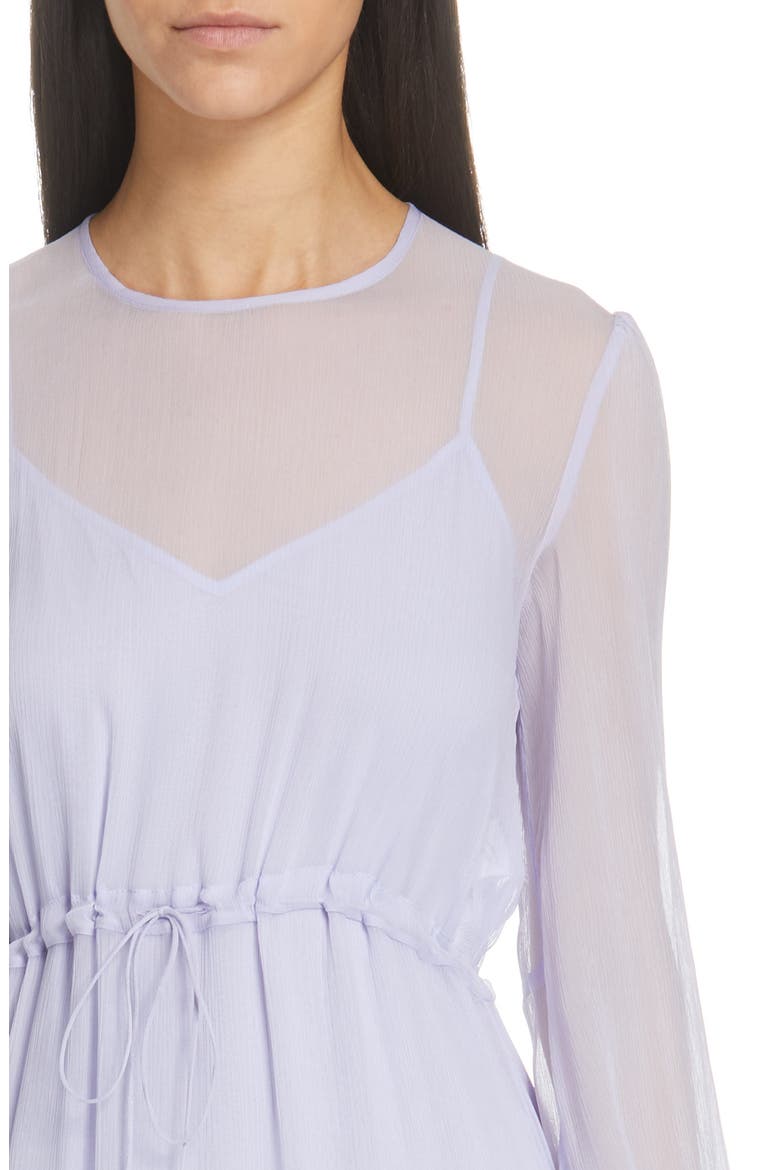 Asymmetrical Silk Midi Dress, Alternate, color, SOFTY LILAC