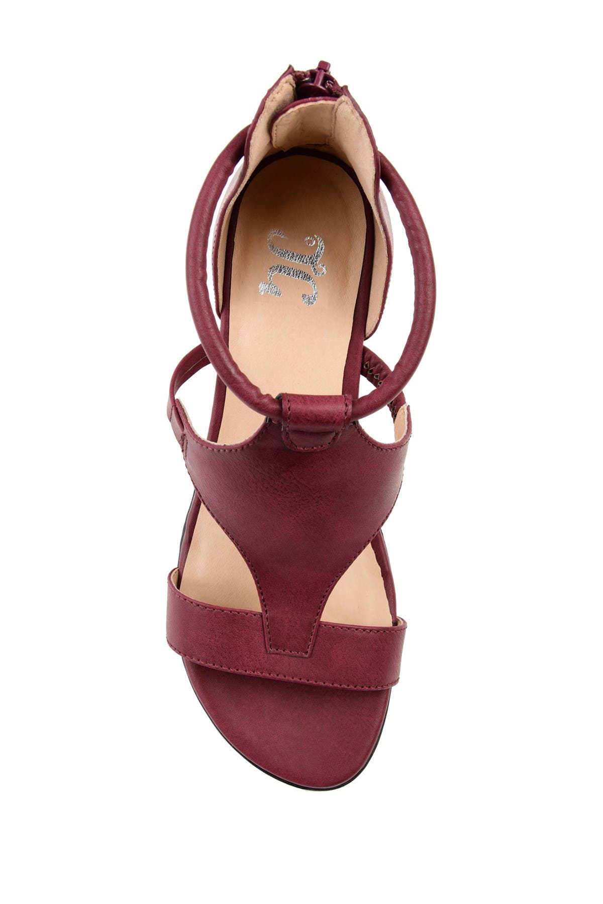 JOURNEE Trayle Wedge Sandal, Alternate, color, WINE