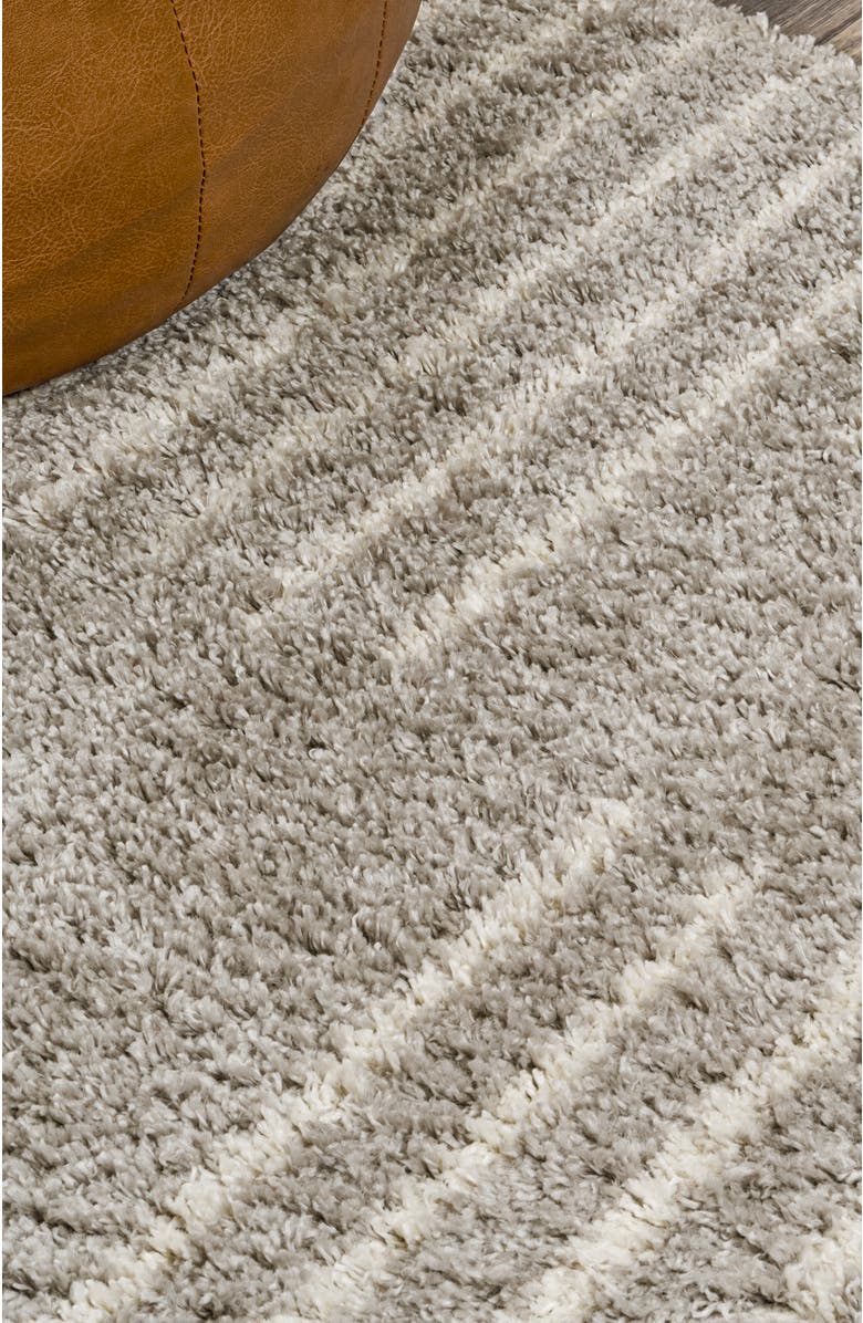 JONATHAN Y Petra Abstract Stripe Geometric Shag Area Rug, Alternate, color, Gray/Ivory
