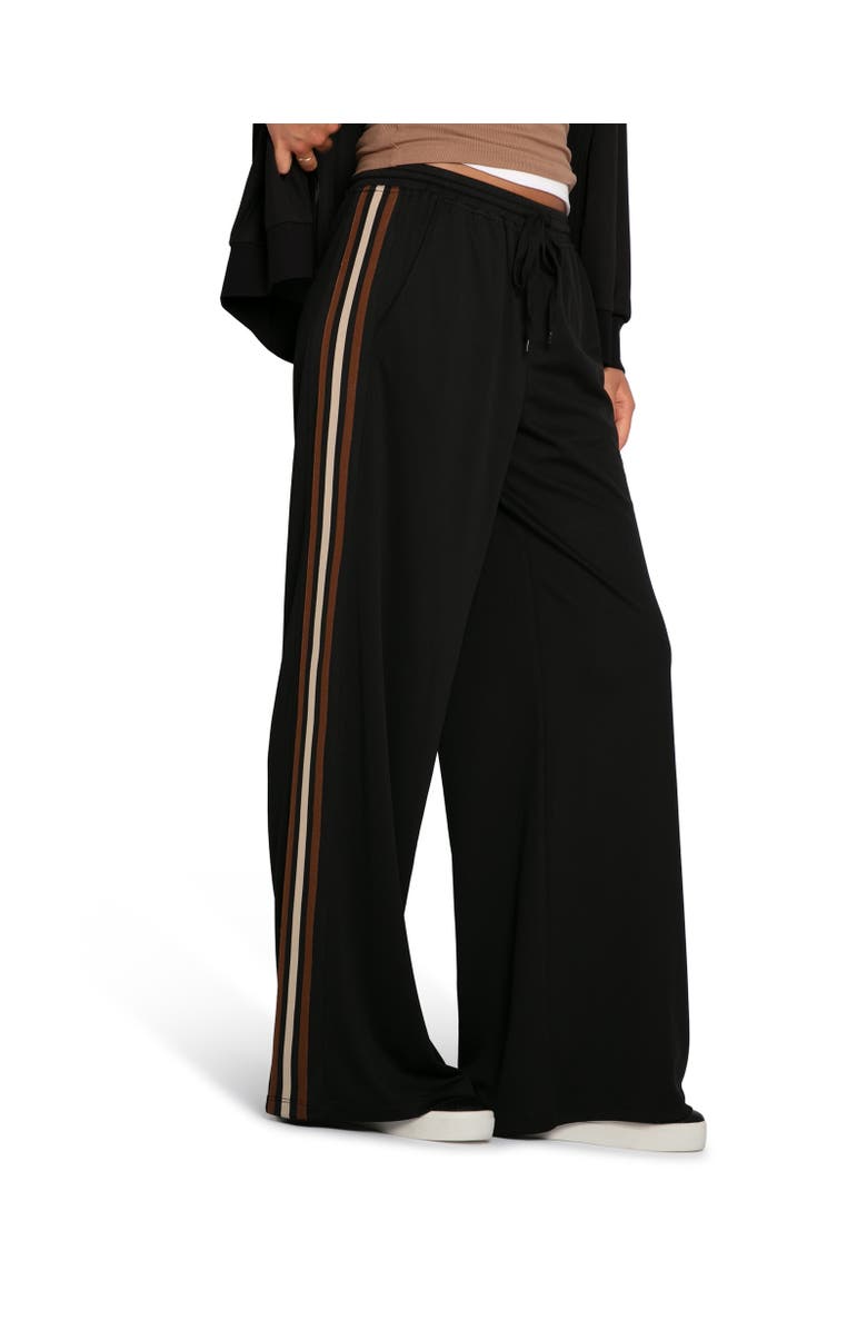 Belle & Bloom Beach Front Striped Wide Leg Pants, Alternate, color, Black