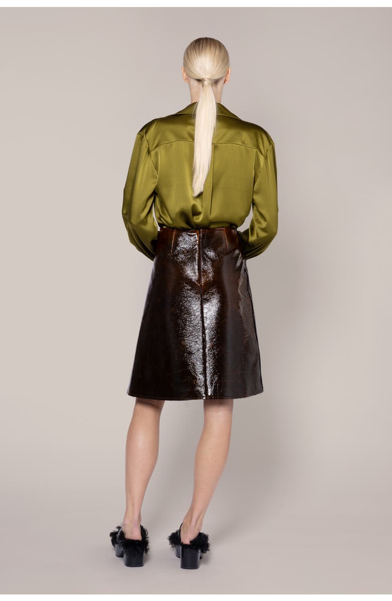 Roksanda Adil Faux Leather Skirt, Alternate, color, 302Gingerbread