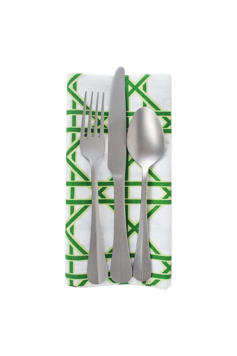 Cane Print Napkin Set/4, Alternate, color, Green Cane