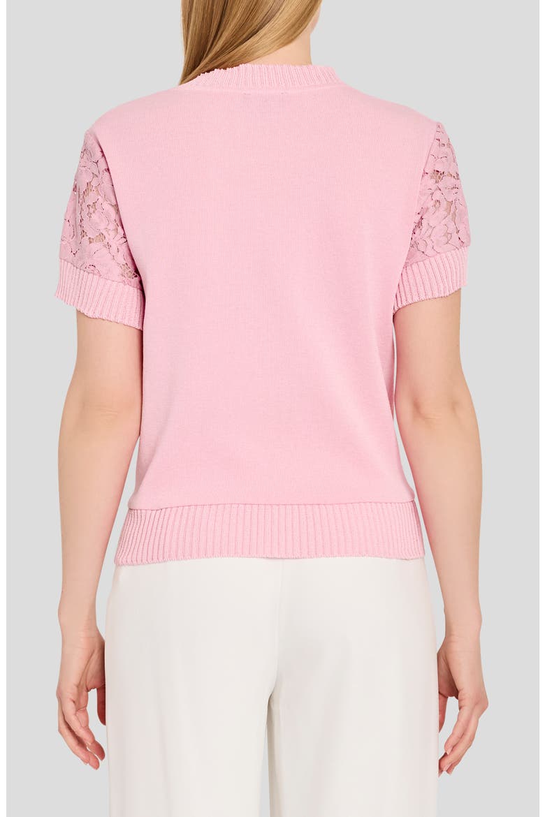 Lace Front Sweater, Alternate, color, TEA ROSE