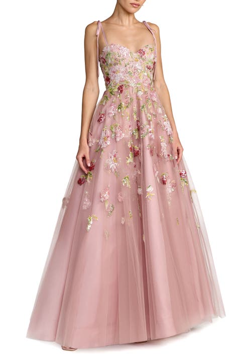 Floral Embellished Tulle Ballgown