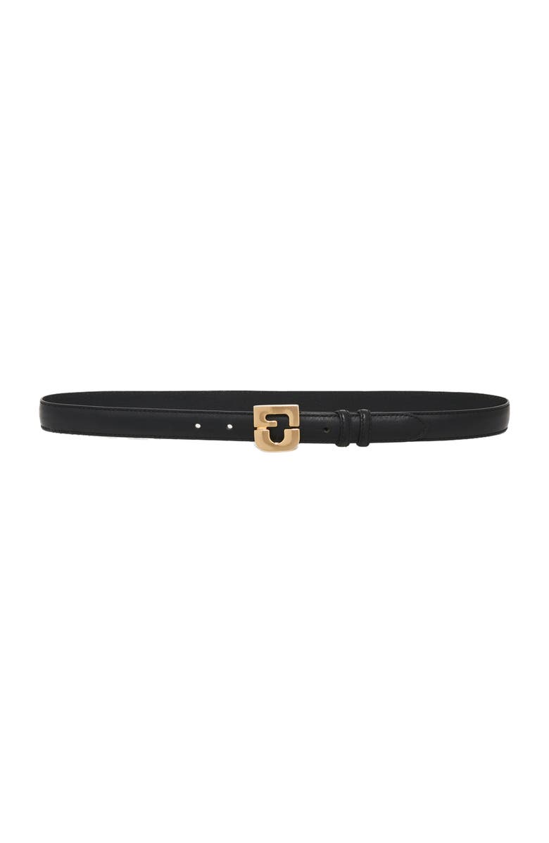 GERARD DAREL Le Lauren Slim Leather Belt, Main, color, Black