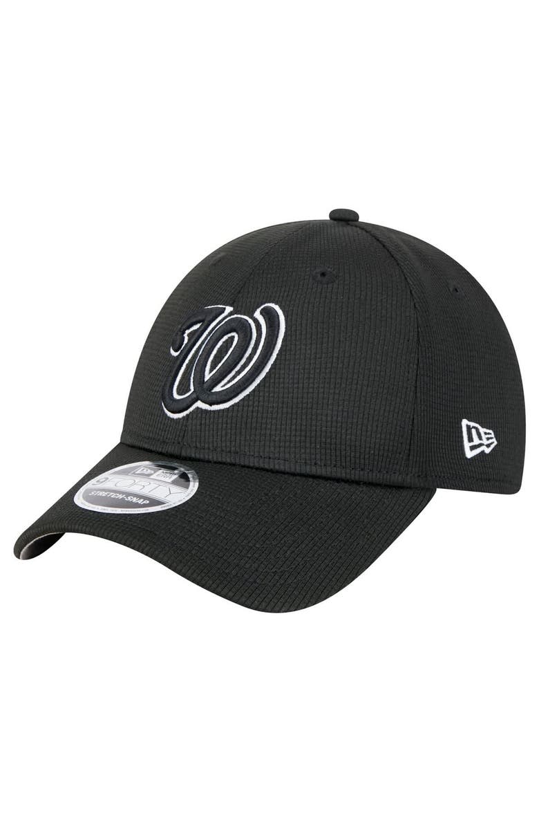 New Era Men's New Era Black Washington Nationals Pivot 9FORTY Adjustable Hat, Main, color, 