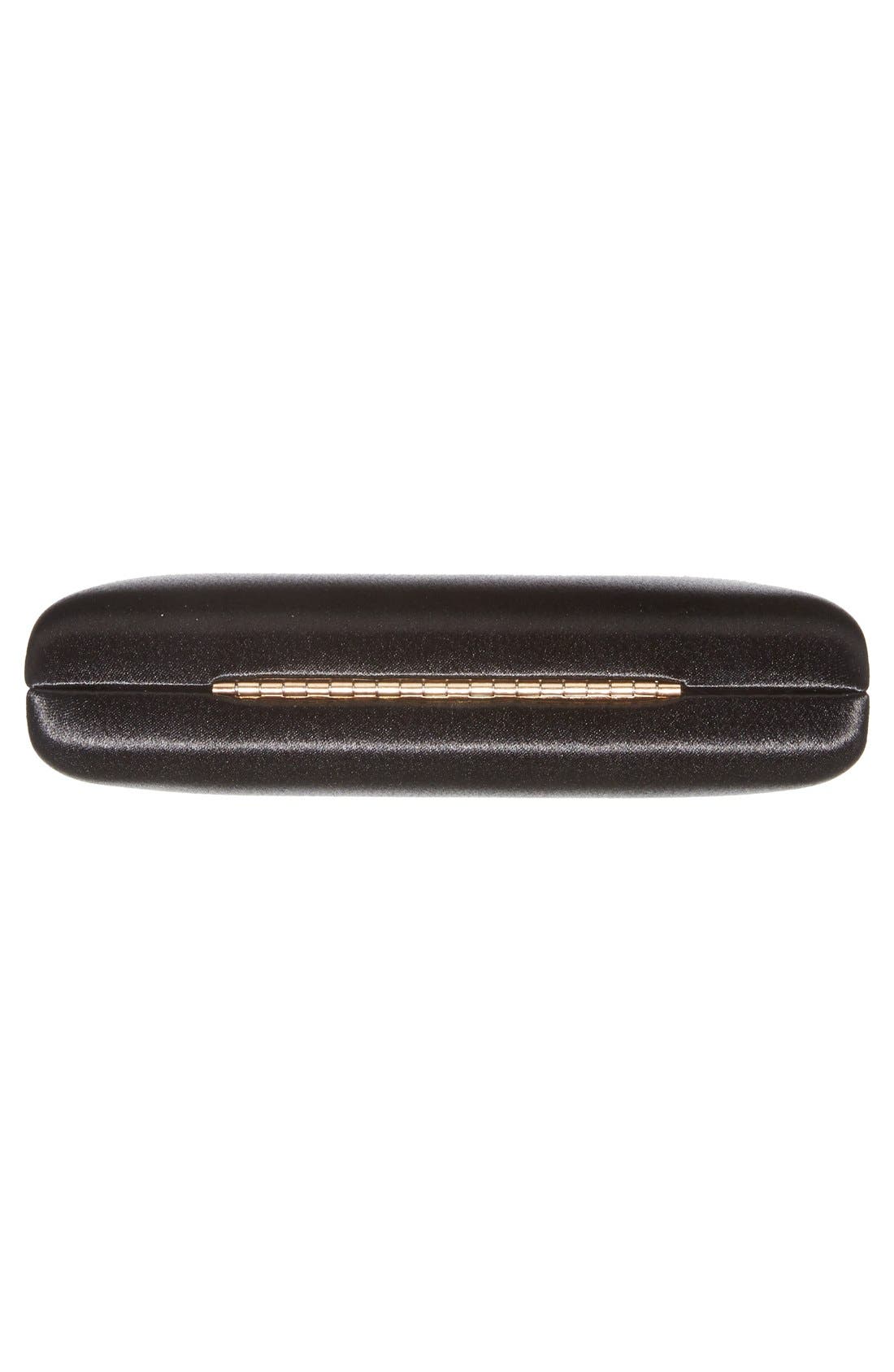 'Gioiello' Satin Clutch, Alternate, color, BLACK