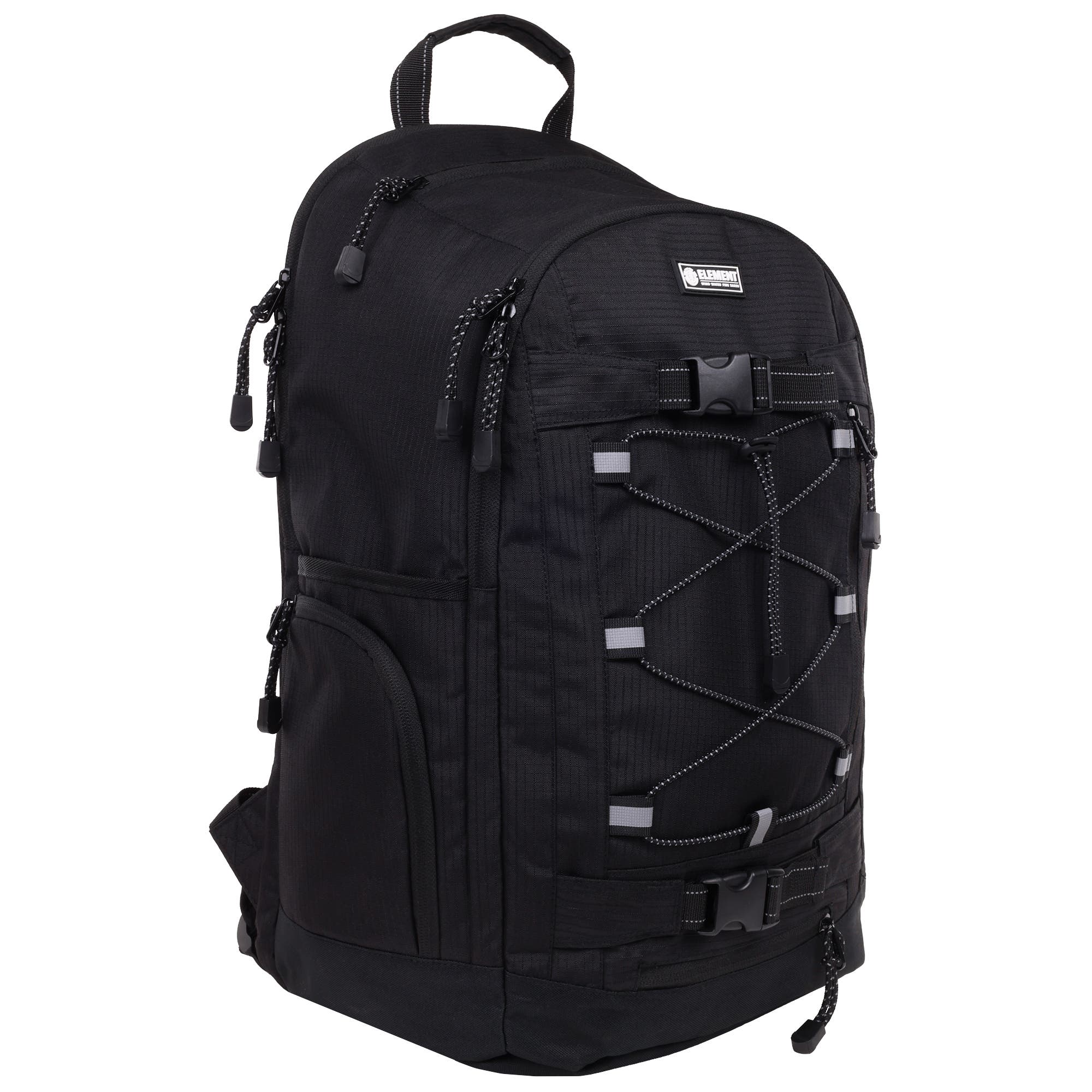 Element Ripstop Backpack- Durable Outdoor and School Bag with Skate Straps and Multiple Compartments, Alternate, color, Black