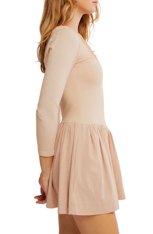 Free People Onda Long Sleeve Stretch Cotton Minidress In Tuscany