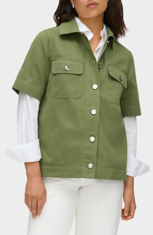 Aligne Laurel Organic Cotton Twill Button-up Shirt In Green