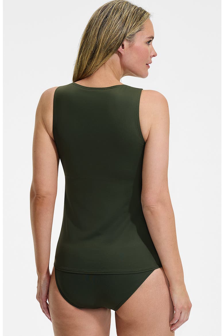 Plus Size DDD-Cup High Neck UPF 50 Modest Tankini Swimsuit Top, Alternate, color, Rich Olive Green