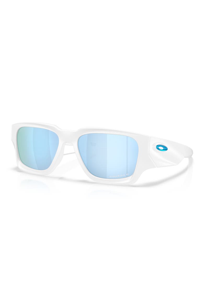 Instagator 58mm Polarized Rectangular Sunglasses, Alternate, color, MATTE WHITE / PRIZM