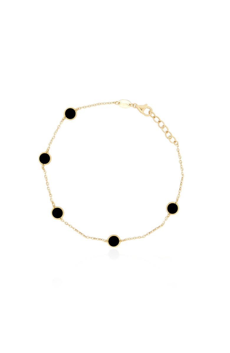 The Lovery Fine Jewelry Onyx Bubble Chain Bracelet, Main, color, Onyx