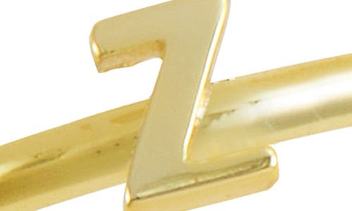 Savvy Cie Jewels 18k Yellow Gold Plated Initial Ring In Gold F