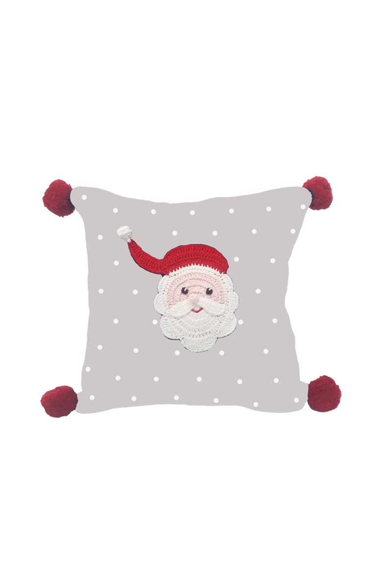 Melange Collection 10" Grey Santa Pillow, Main, color, Grey