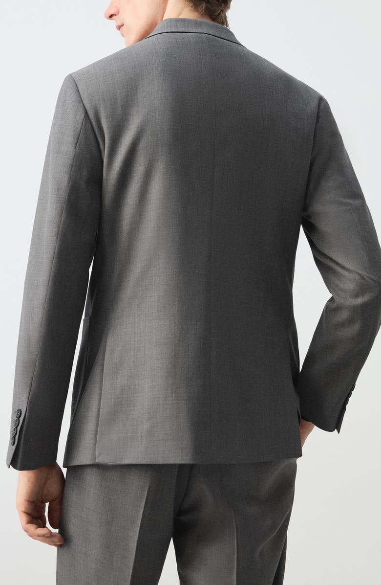 MANGO Ricardo Regular Fit Double Breasted Jacket, Alternate, color, Grey