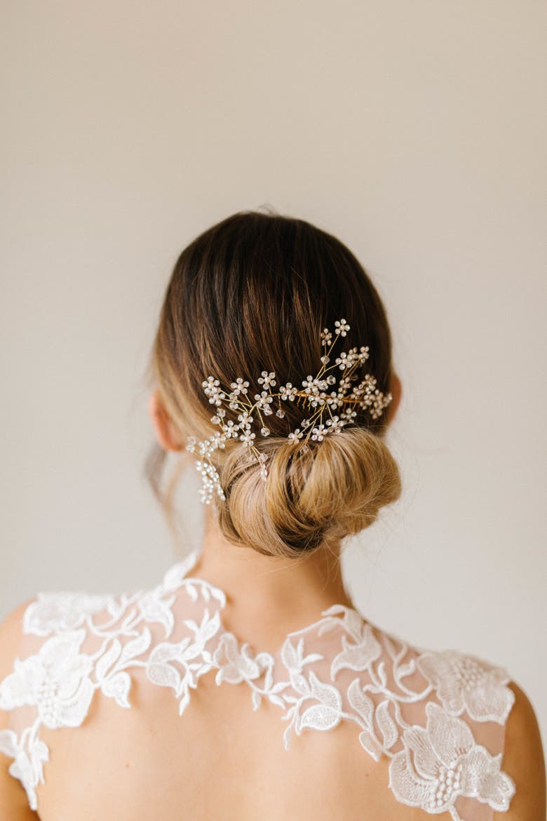 Chloe Bridal Comb, Main, color, Gold