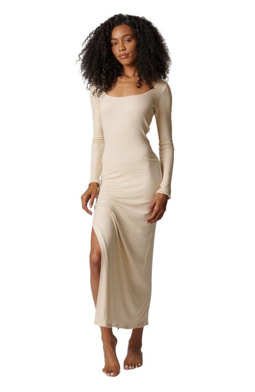 LEISURE LAB Bal Harbor Long Sleeve Rib Dress in Cream  product