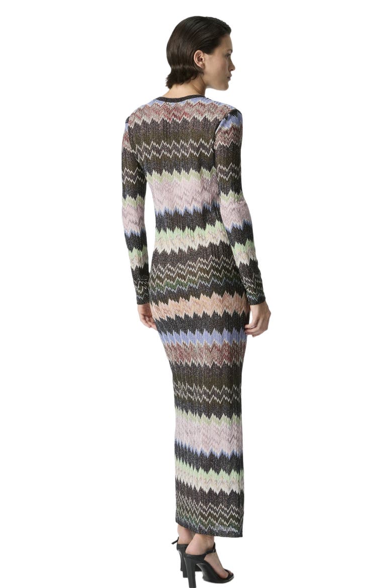 Long Dress In Viscose Lamé Snake Motif, Alternate, color, Multicoloured