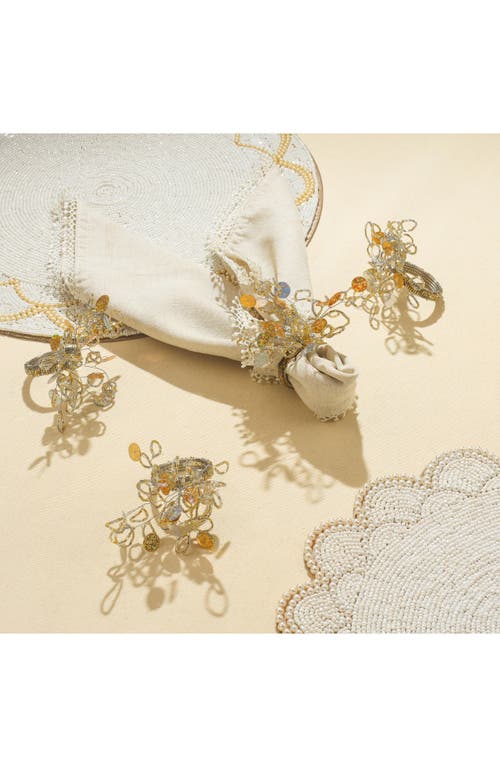 Tiramisu Cascade Set Of 4 Napkin Rings In Gold/silver